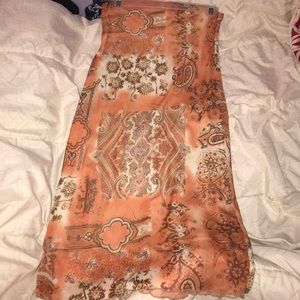 Orange patterned skirt